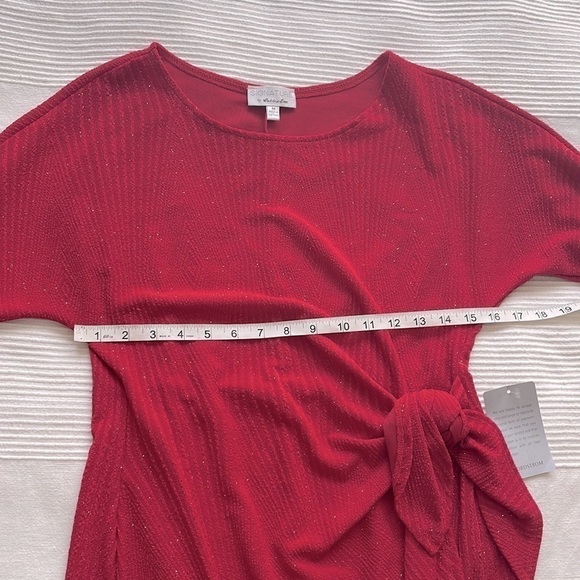 SIGNATURE by Robbie Bee Glitter Knee Wrap Dress Size Medium - Picture 7 of 10